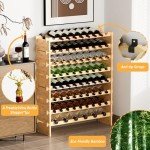 Bamboo 8-Tier Freestanding Wine Rack and Organizer