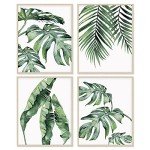 Set of 4 Botanical Leaf Posters for Home Decor