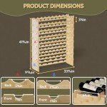Bamboo 8-Tier Freestanding Wine Rack and Organizer
