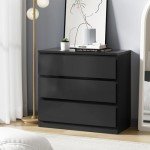 Black Bedroom Dresser with Drawers by Oikiture