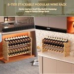 Bamboo 8-Tier Freestanding Wine Rack and Organizer