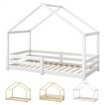 Alfordson Kids Wooden House Bed Frame, White