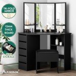 Alfordson Black Corner Makeup Vanity Desk Set