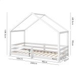 Alfordson Kids Wooden House Bed Frame, White