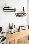 Rustic Wall Mounted Wine Rack Set of 2