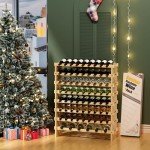 Bamboo 8-Tier Freestanding Wine Rack and Organizer
