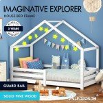 Alfordson Kids Wooden House Bed Frame, White
