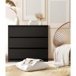 Black Bedroom Dresser with Drawers by Oikiture