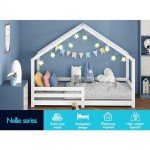 Alfordson Kids Wooden House Bed Frame, White