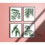 Set of 4 Botanical Leaf Posters for Home Decor