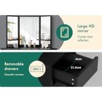 Alfordson Black Corner Makeup Vanity Desk Set