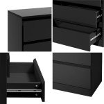 Black Bedroom Dresser with Drawers by Oikiture