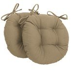 Set of 2 16-Inch Toffee Tufted Chair Cushions