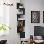 VASAGLE 5-Tier Zigzag Corner Wall Shelf - Black