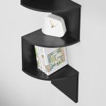 VASAGLE 5-Tier Zigzag Corner Wall Shelf - Black