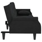 Black Velvet Adjustable Sofa Bed Chaise Lounge