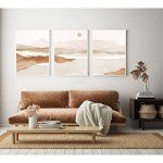 Boho Beige Wall Art Print Set of 3
