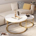 Set of 2 Modern Round Nesting Coffee Tables