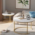 Set of 2 Modern Round Nesting Coffee Tables