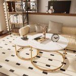 Set of 2 Modern Round Nesting Coffee Tables