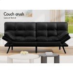Alfordson 3-Seater Convertible Sofa Bed, Black