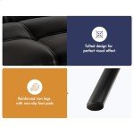 Alfordson 3-Seater Convertible Sofa Bed, Black