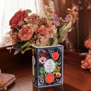 Book-Shaped Ceramic Vase for Home Decor