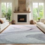 Cinknots Modern Abstract Area Rug - Grey/Pink 200x300cm
