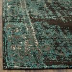 Classic Vintage Teal and Brown Distressed Runner 2'3" x 6