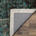 Classic Vintage Teal and Brown Distressed Runner 2'3" x 6
