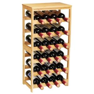 24-Bottle Bamboo Freestanding Wine Rack with Tabletop