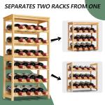 24-Bottle Bamboo Freestanding Wine Rack with Tabletop