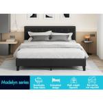 King Size Upholstered Bed Frame with Tufted Headboard