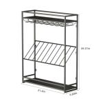 Wall Mounted 3-Tier Wine Rack and Glass Holder