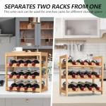 24-Bottle Bamboo Freestanding Wine Rack with Tabletop