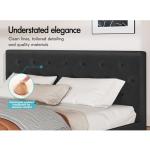 King Size Upholstered Bed Frame with Tufted Headboard