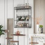 Wall Mounted 3-Tier Wine Rack and Glass Holder