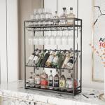 Wall Mounted 3-Tier Wine Rack and Glass Holder