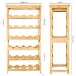 24-Bottle Bamboo Freestanding Wine Rack with Tabletop