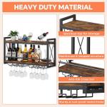 Rustic Wall Mounted Wine Rack with Glass Holder