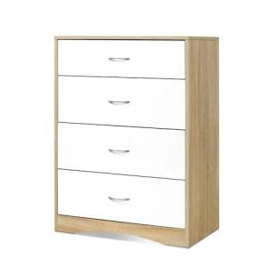 White Tallboy Chest of Drawers with 4 Drawers