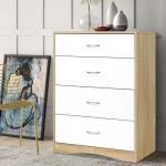White Tallboy Chest of Drawers with 4 Drawers