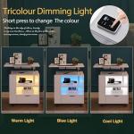 White Smart Bedside Table with Wheels and USB Ports