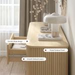 Merryluk Fluted Oak 6-Drawer Tallboy Dresser