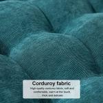 Modern Green Tufted Corduroy Seat Cushion 17x17