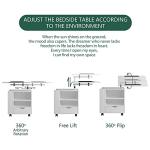 White Smart Bedside Table with Wheels and USB Ports