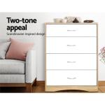 White Tallboy Chest of Drawers with 4 Drawers
