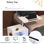 White Smart Bedside Table with Wheels and USB Ports