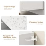 Advwin White Nightstand with 3 Drawers