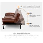3-Seater Adjustable Sofa Bed in Brown PU Leather